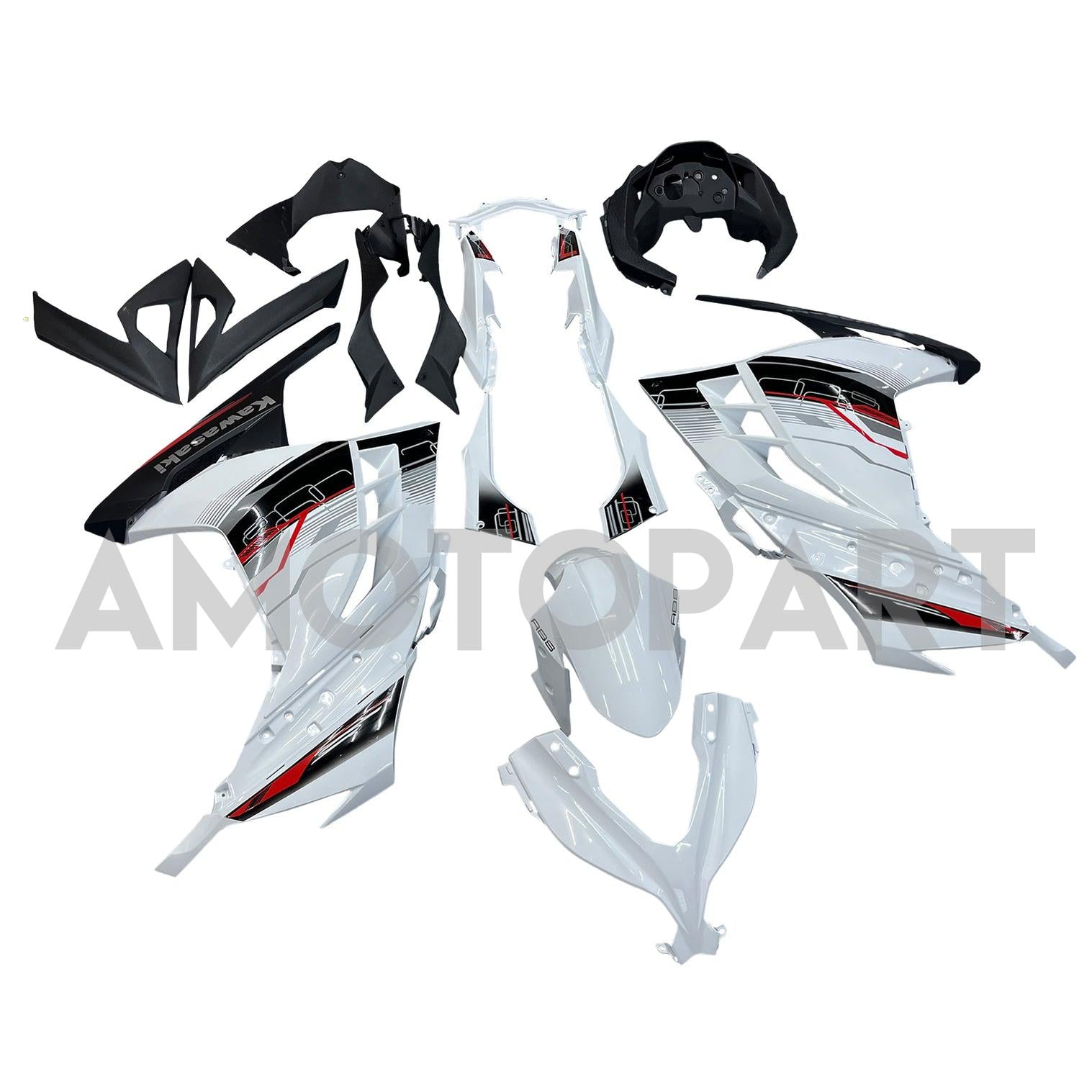 AMOTOPT 2013-2024 KAWASAKI EX300R FAINING WHITE & BLACK KIT
