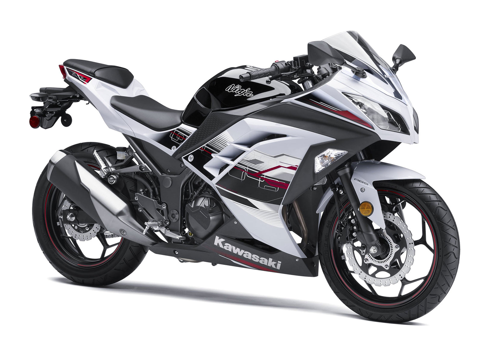 Amotopart 2013-2024 Kawasaki EX300R Kit de carenado blanco y negro