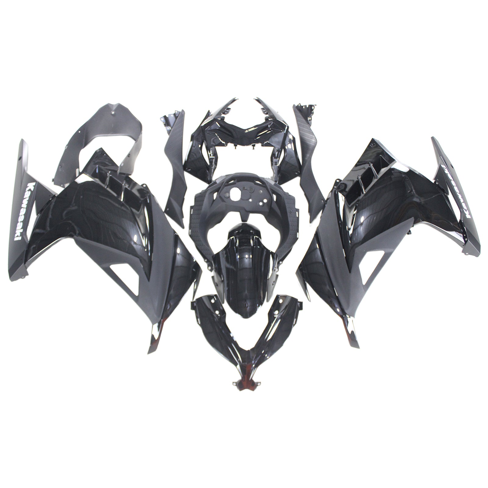 Amotopart Kawasaki 2013-2024 EX300/Ninja 300 Kit de carenado negro