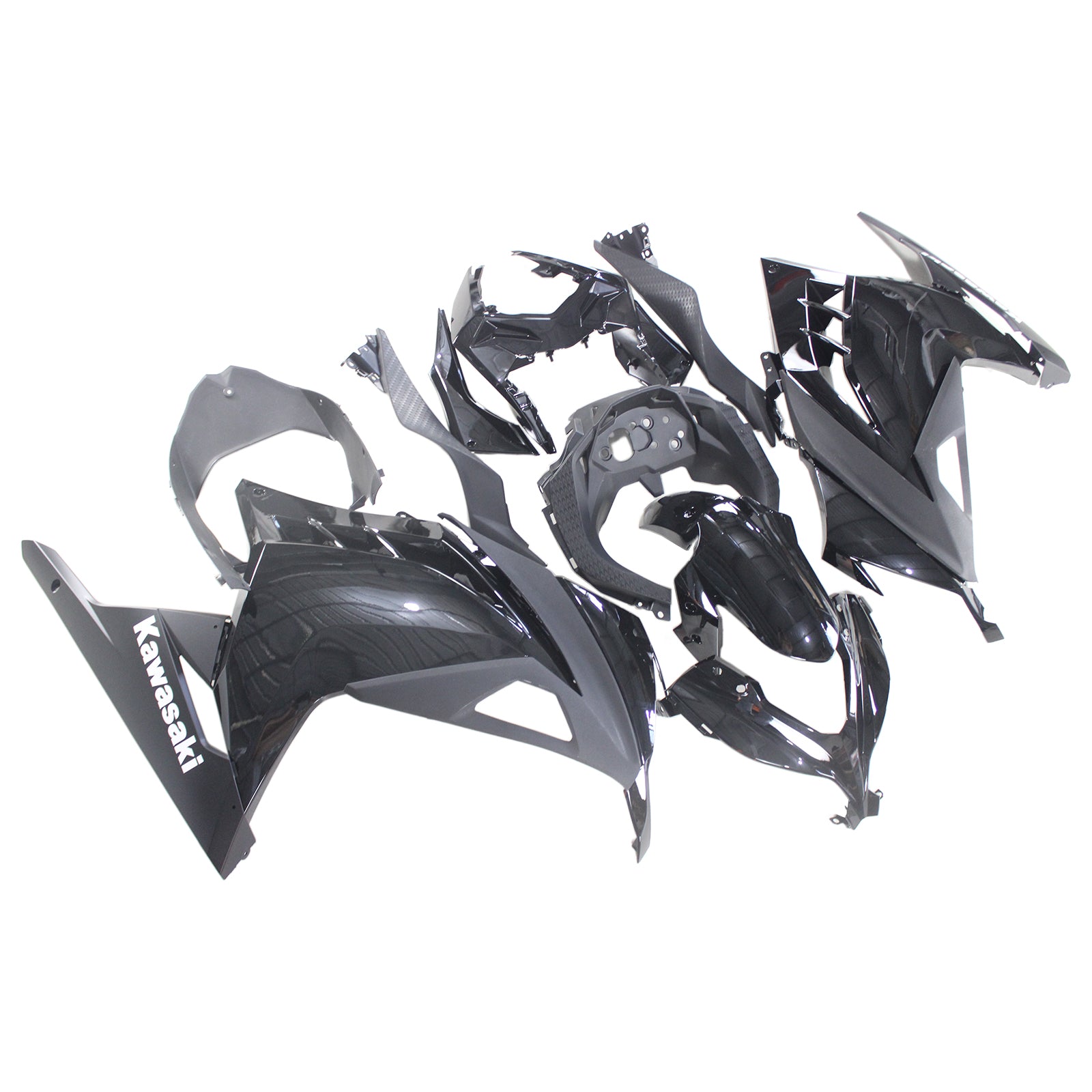 Amotopart Kawasaki 2013-2024 EX300/Ninja 300 Kit de carenado negro