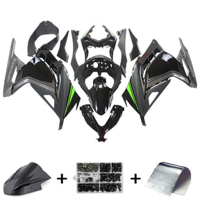 Amotopart Kawasaki 2013–2017 EX300/Ninja300 Black Sliver Verkleidungsset