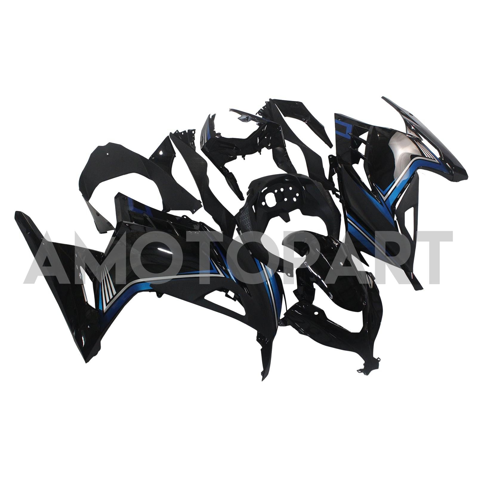 Amotopart Kawasaki 2013-2024 EX300/Ninja300 Blue Black Fairing Kit