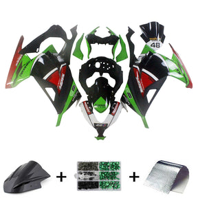 Amotopart Kit carena Kawasaki 2013-2024 EX300/Ninja300 Nero Verde Rosso