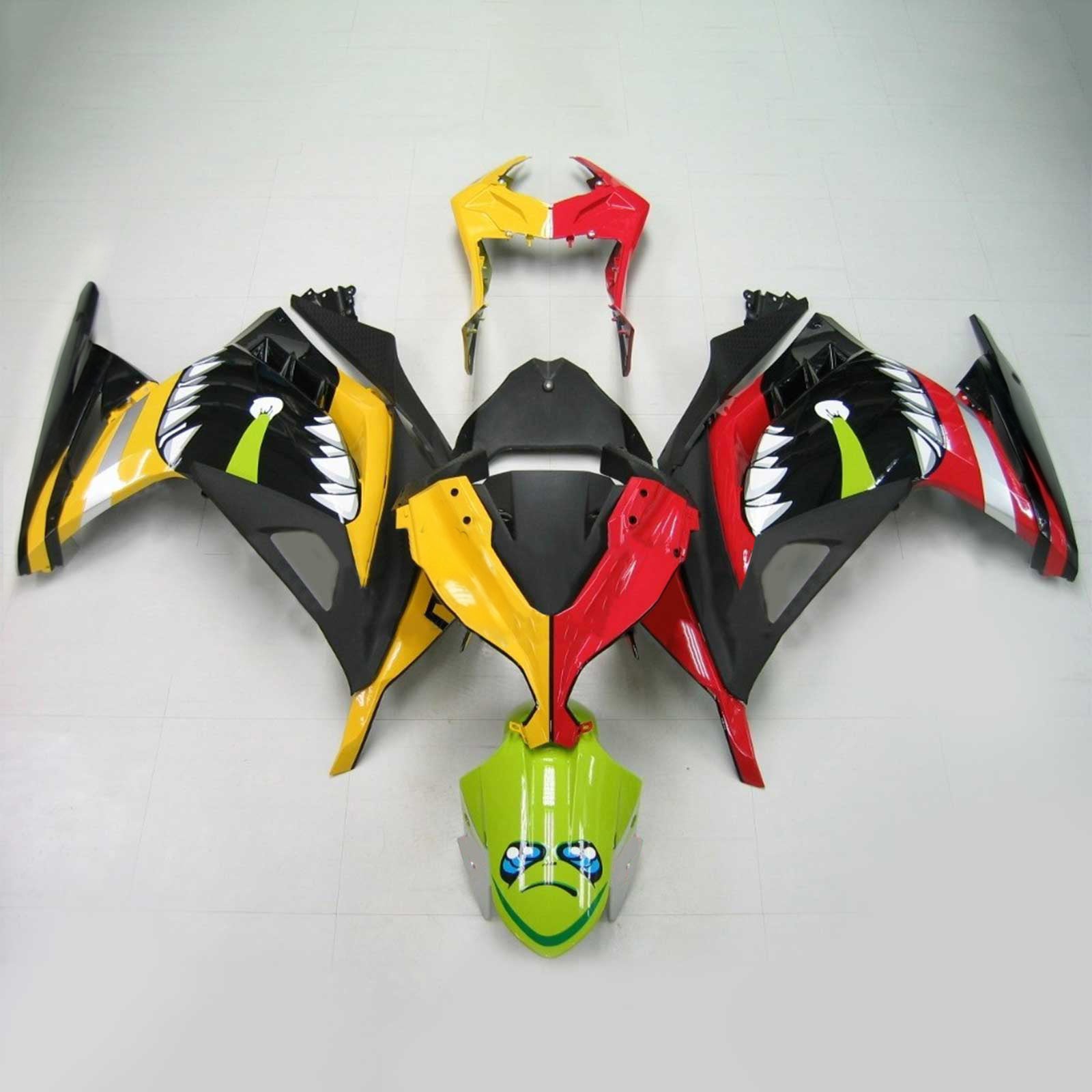 Amotopart Kawasaki 2013-2024 EX300/Ninja 300 Cartoon Shark kuipset