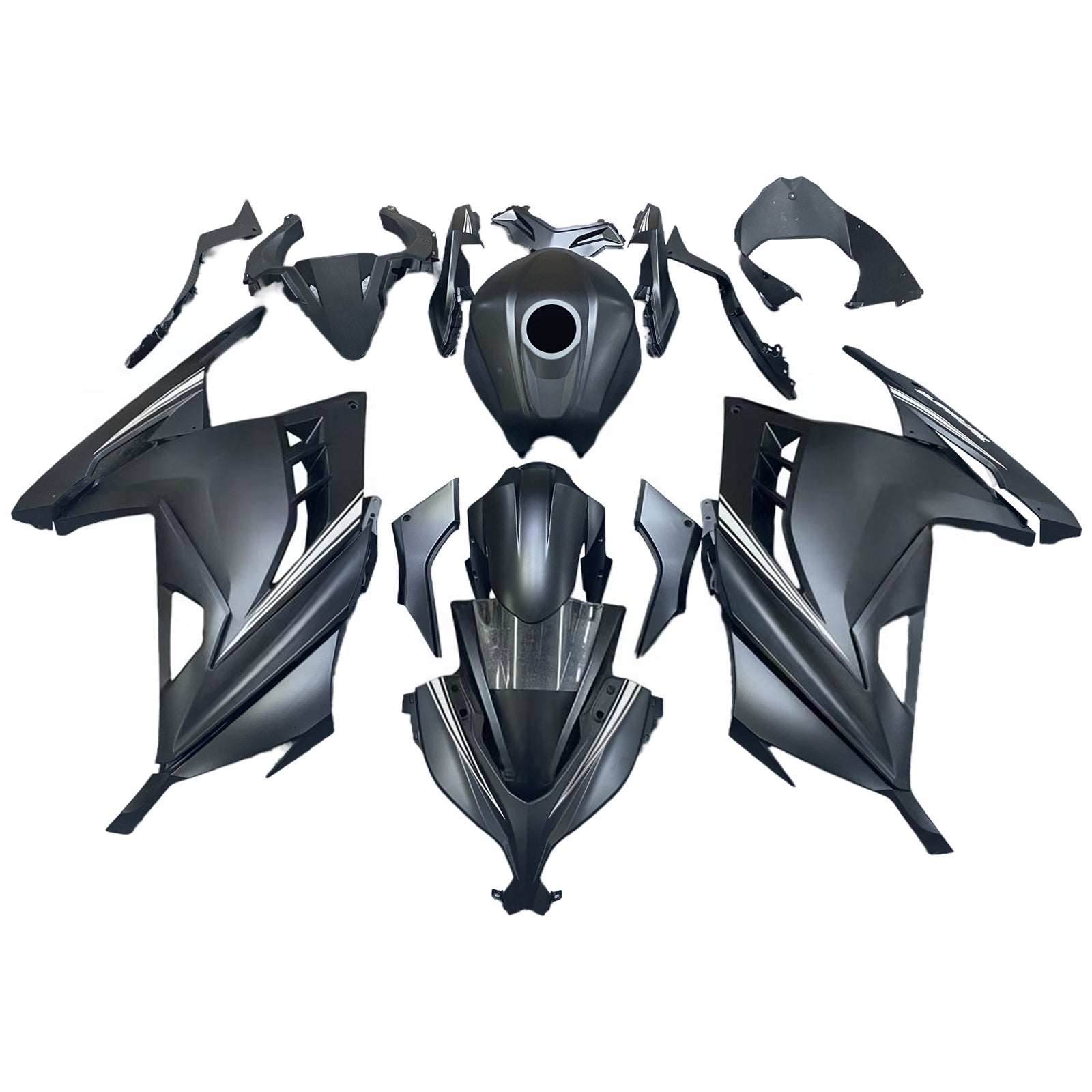 Amotopart 2013-2024 Kawasaki EX300R Fairing Black Kit