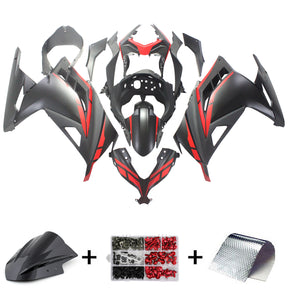 Amotopart Kawasaki EX300/Ninja300 2013-2023 Red&Black Style3 Fairing Kit