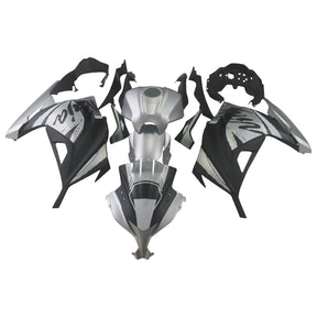 Amotopart Kawasaki EX300/Ninja300 2013-2023 Kit de carénage gris et noir