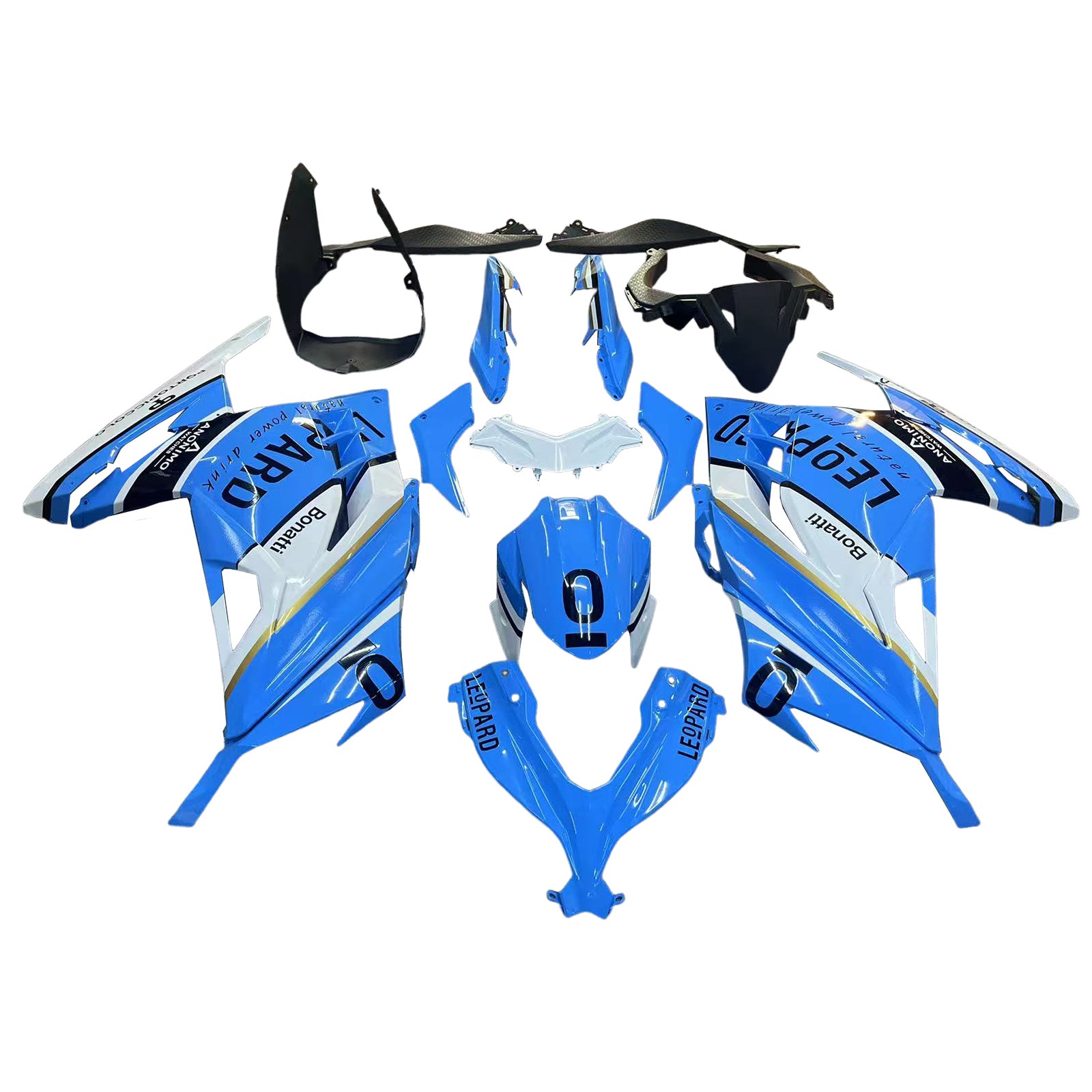 Amotopart Kawasaki EX300/Ninja300 2013-2023 Blue&White Fairing Kit