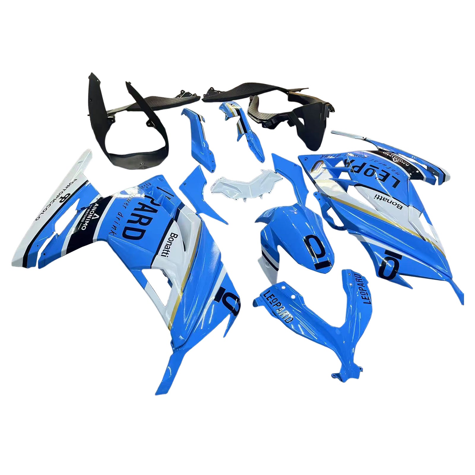Amotopart Kawasaki EX300/Ninja300 2013-2023 Blue&White Fairing Kit