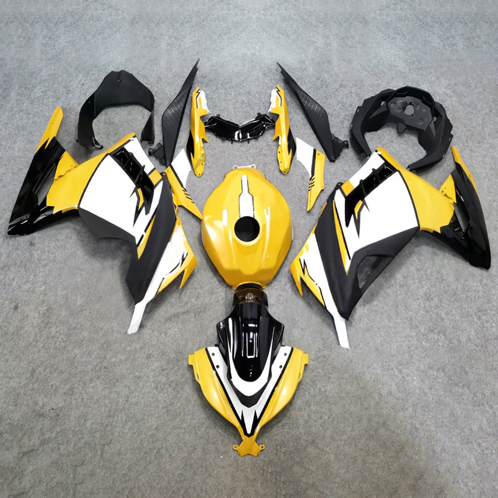 Amotopart 2013-2024 Kawasaki EX300/Ninja300 White&Yellow Fairing Kit