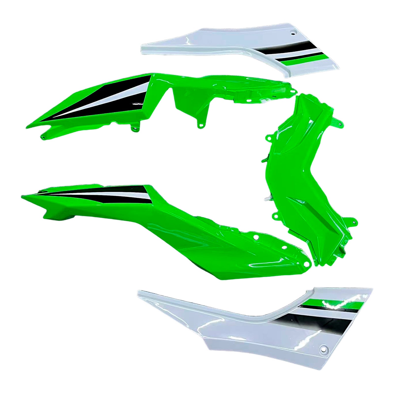 Amotopart 2013-2024 Kawasaki EX300/Ninja300 Black&Green Style6 Fairing Kit