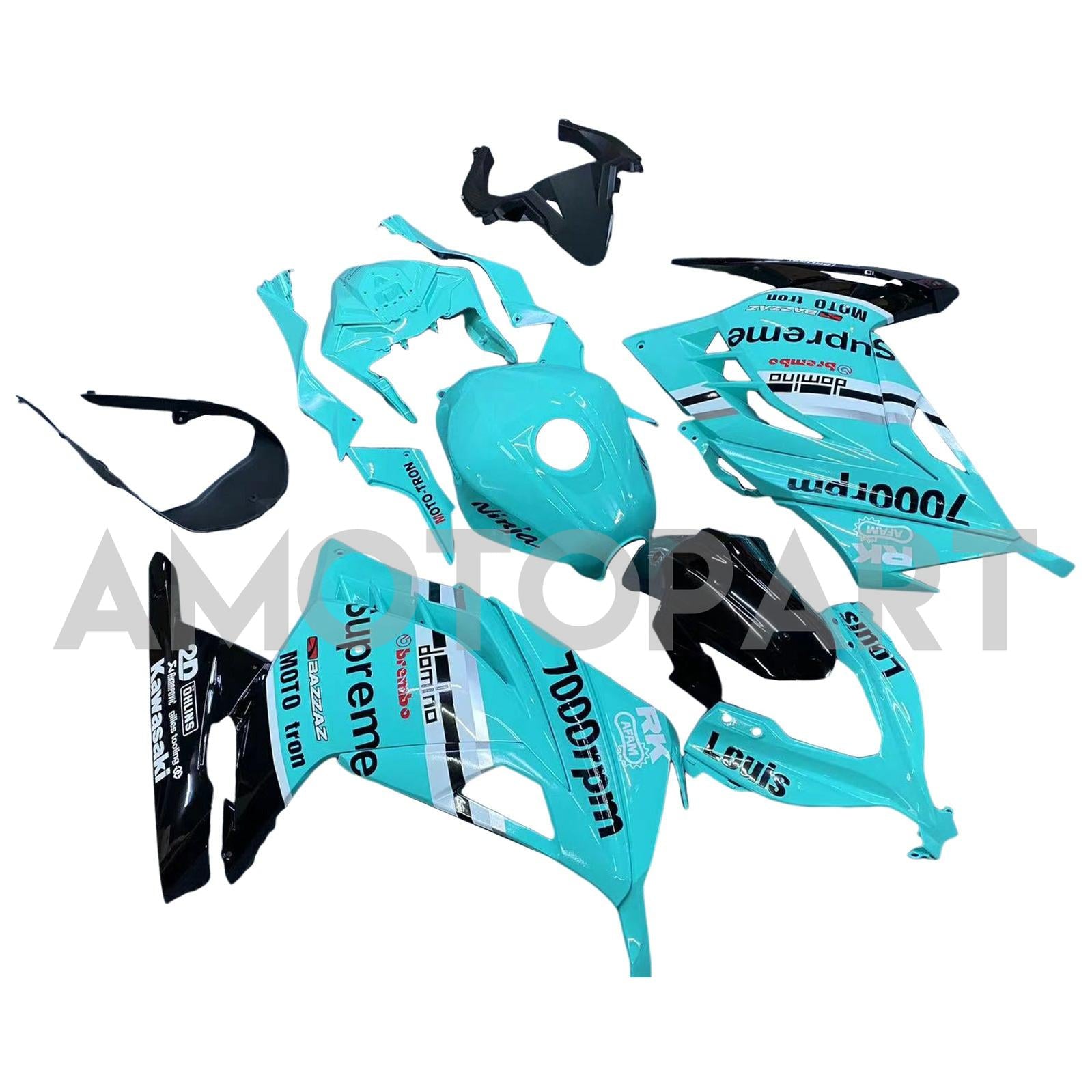 Amotopart 2013-2024 Kawasaki EX300/Ninja 300 Blue s sadou Logo Realing