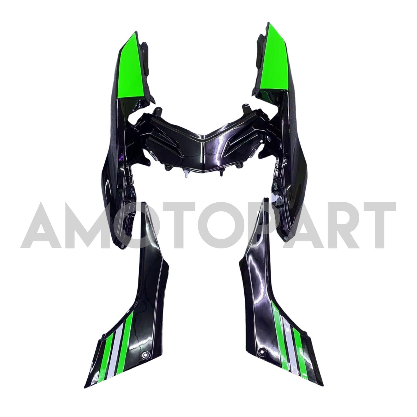 Amotopart 2013-2024 Kawasaki EX300/Ninja300 Black&Green Style3 Fairing Kit