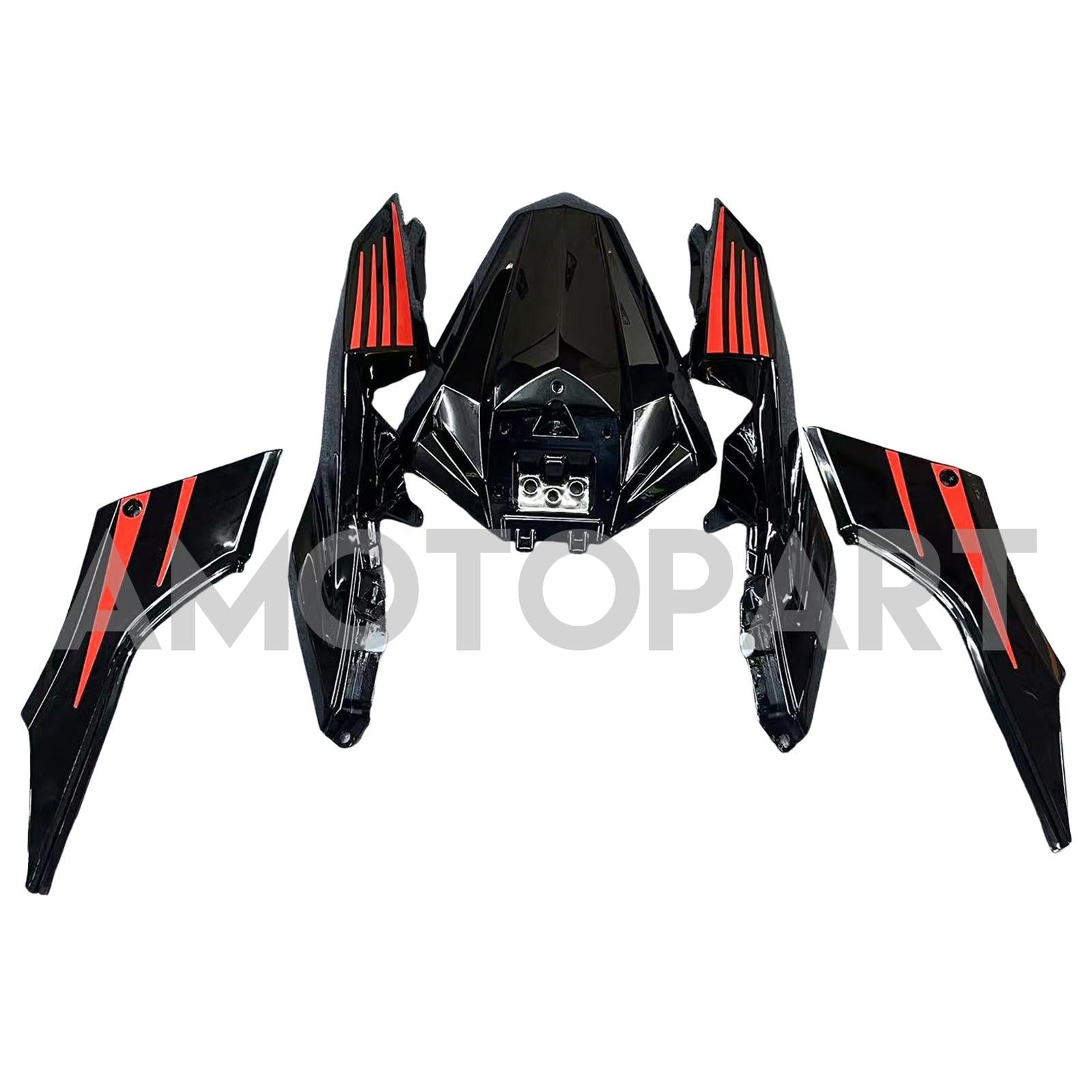 Amotopart 2013-2024 Kawasaki EX300/Ninja300 Black&Orange Fairing Kit