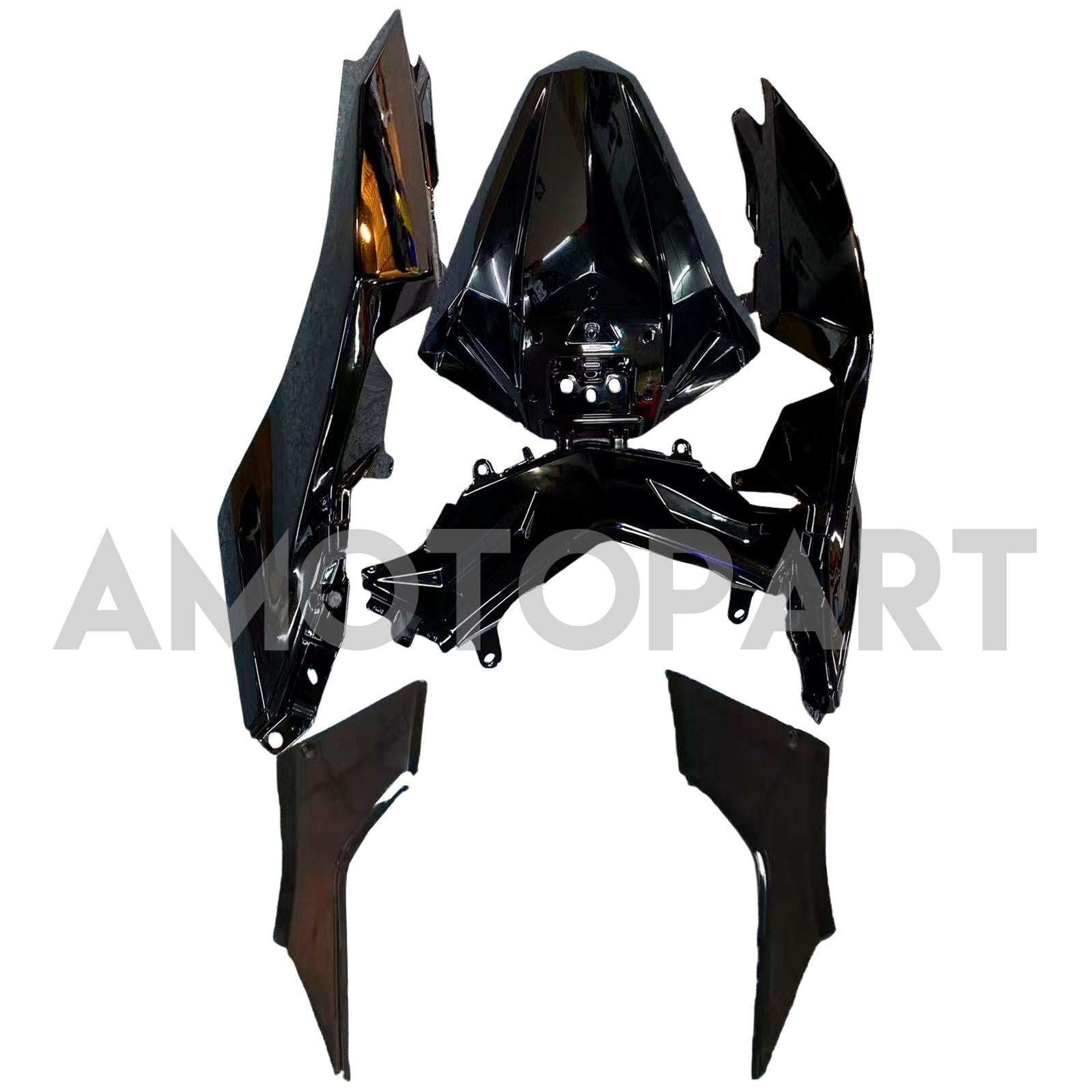 Amotopart 2013-2024 Kit carena Kawasaki EX300/Ninja 300 nero e rosa