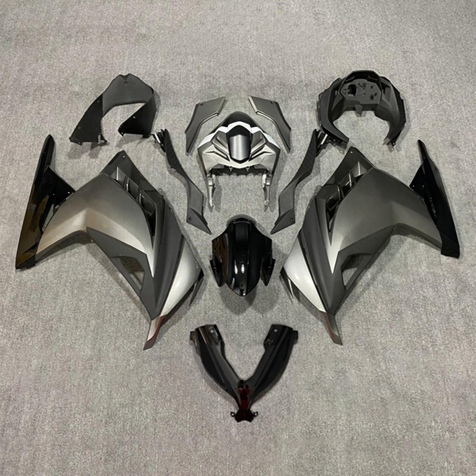 Amotopart 2013-2024 Kawasaki EX300/Ninja300 Matte Grey Fairing Kit