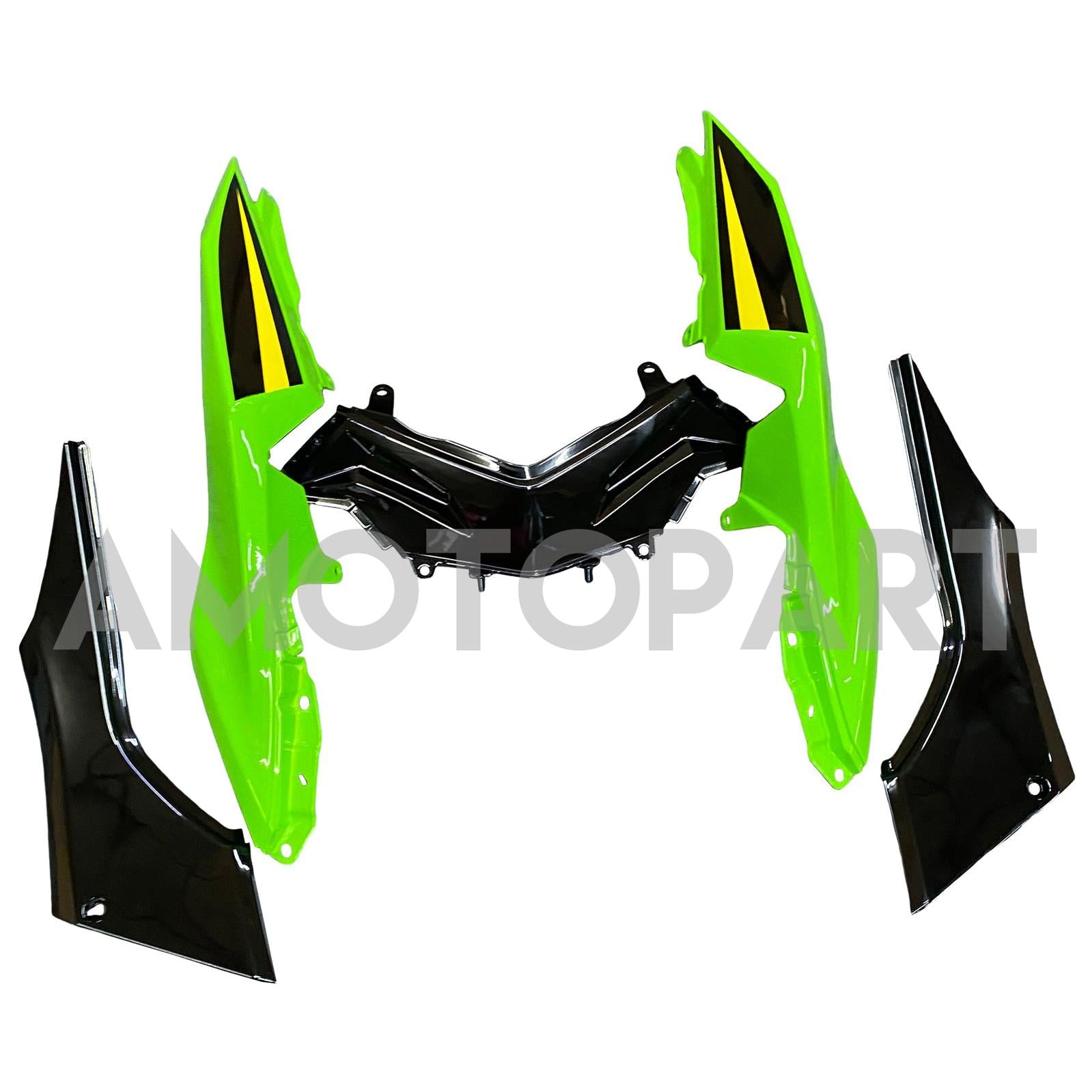 Amotopart 2013-2024 Kawasaki EX300/Ninja 300 ブラック & グリーン Styl3 フェアリングキット