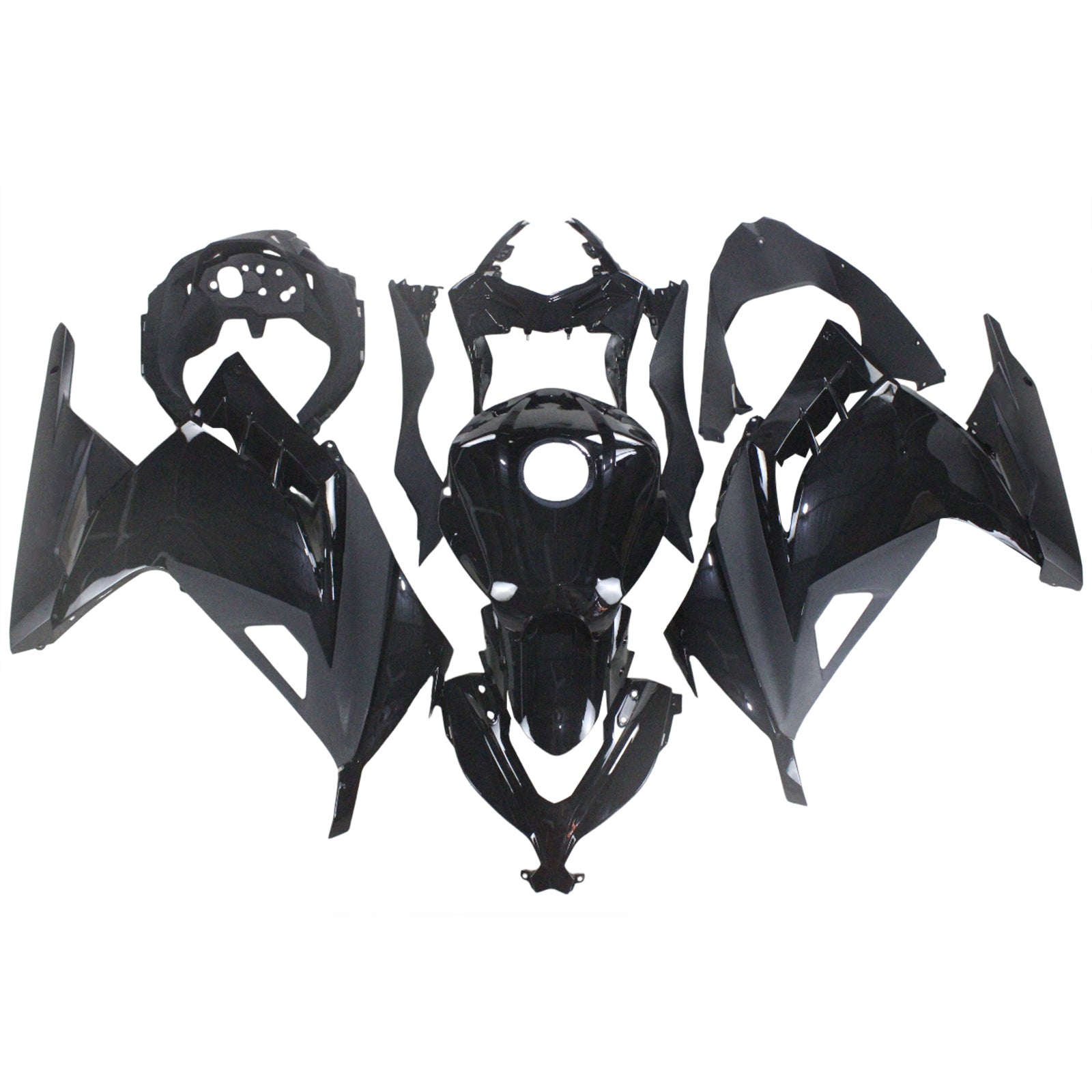 Amotopart 2013-2024 Kawasaki EX300/Ninja300 Gloss&Matte Black Fairing Kit