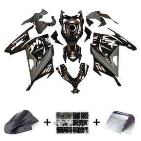 Amotopart 2013-2024 Kawasaki EX300/Ninja300 Black with White Logo Fairing Kit