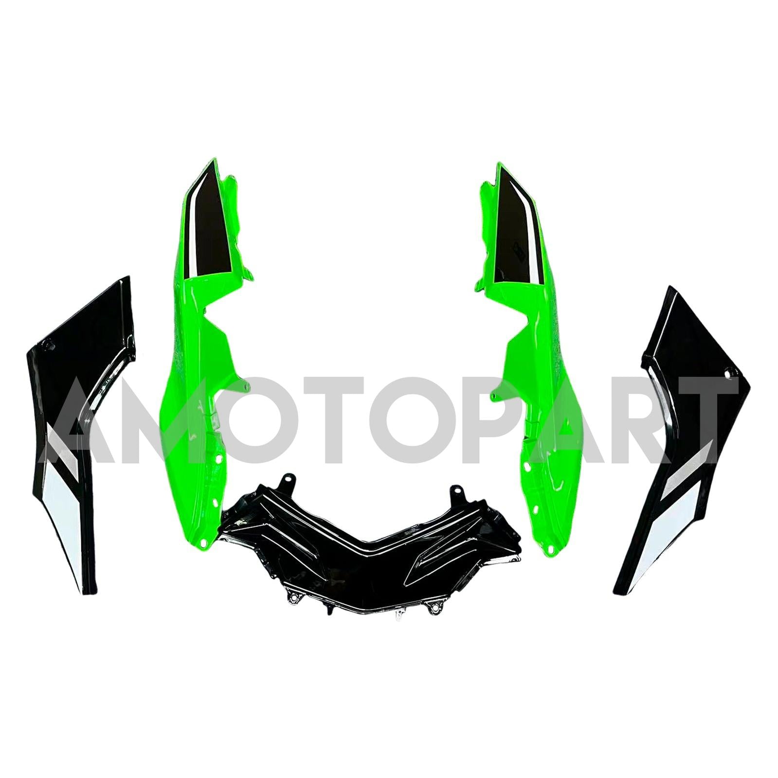 Amotopart 2013-2024 Kawasaki Ex300/Ninja 300 Black & Green Style 5 Fairing Kit