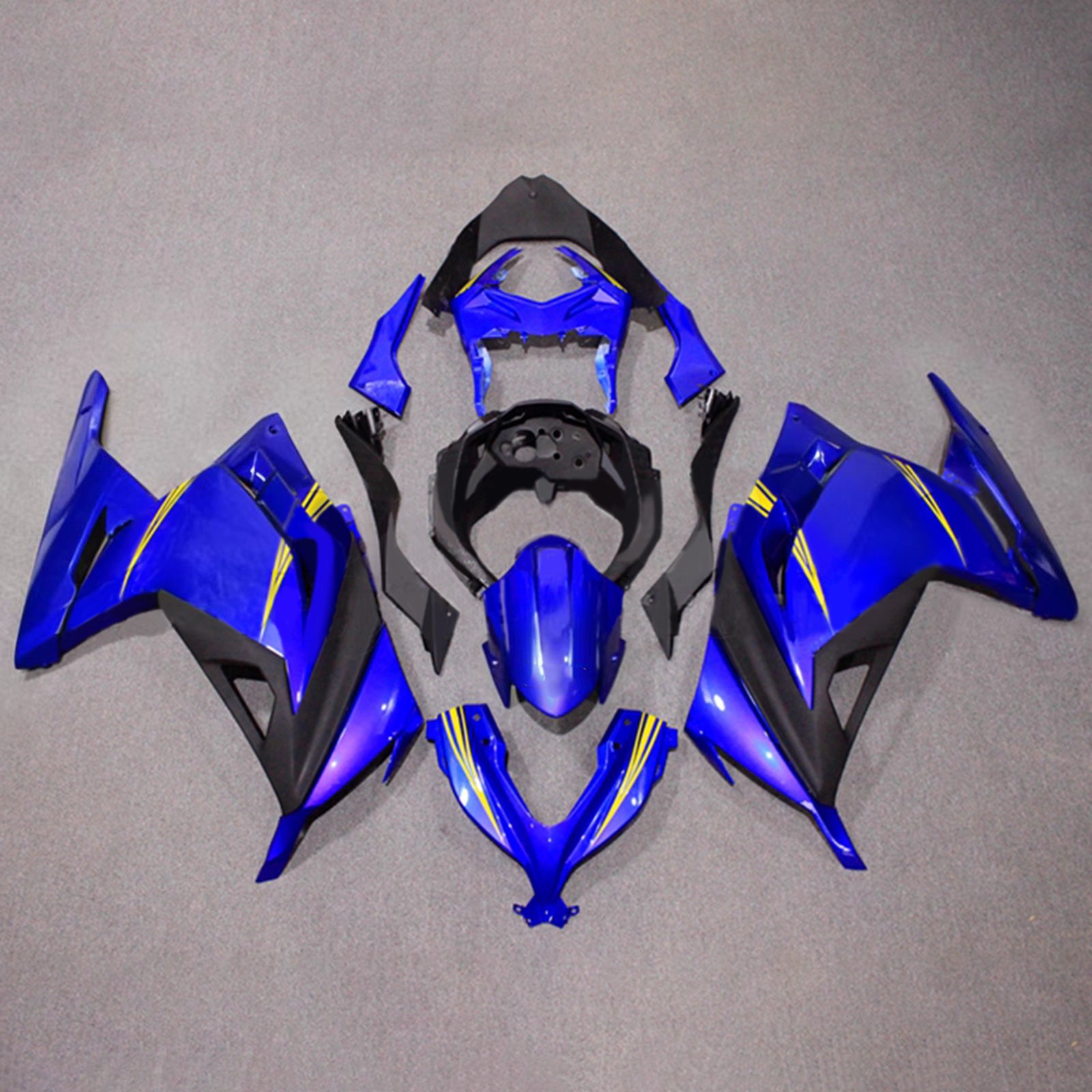 Amotopart 2013-2024 Kawasaki EX300/Ninja300 Blue Black Yellow Fairing Kit