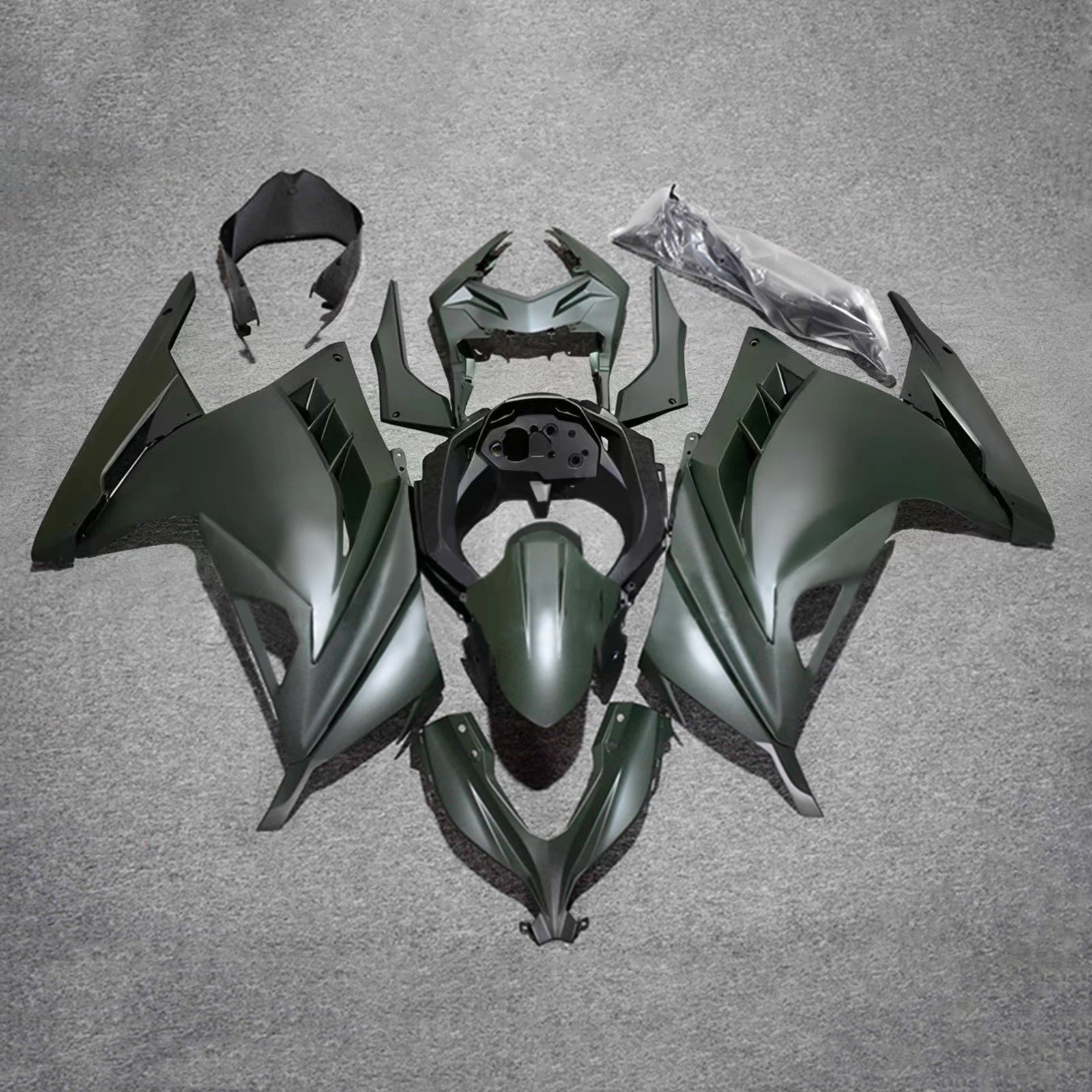Amotopart 2013-2024 Kawasaki EX300/Ninja 300 donkergroene kuipset