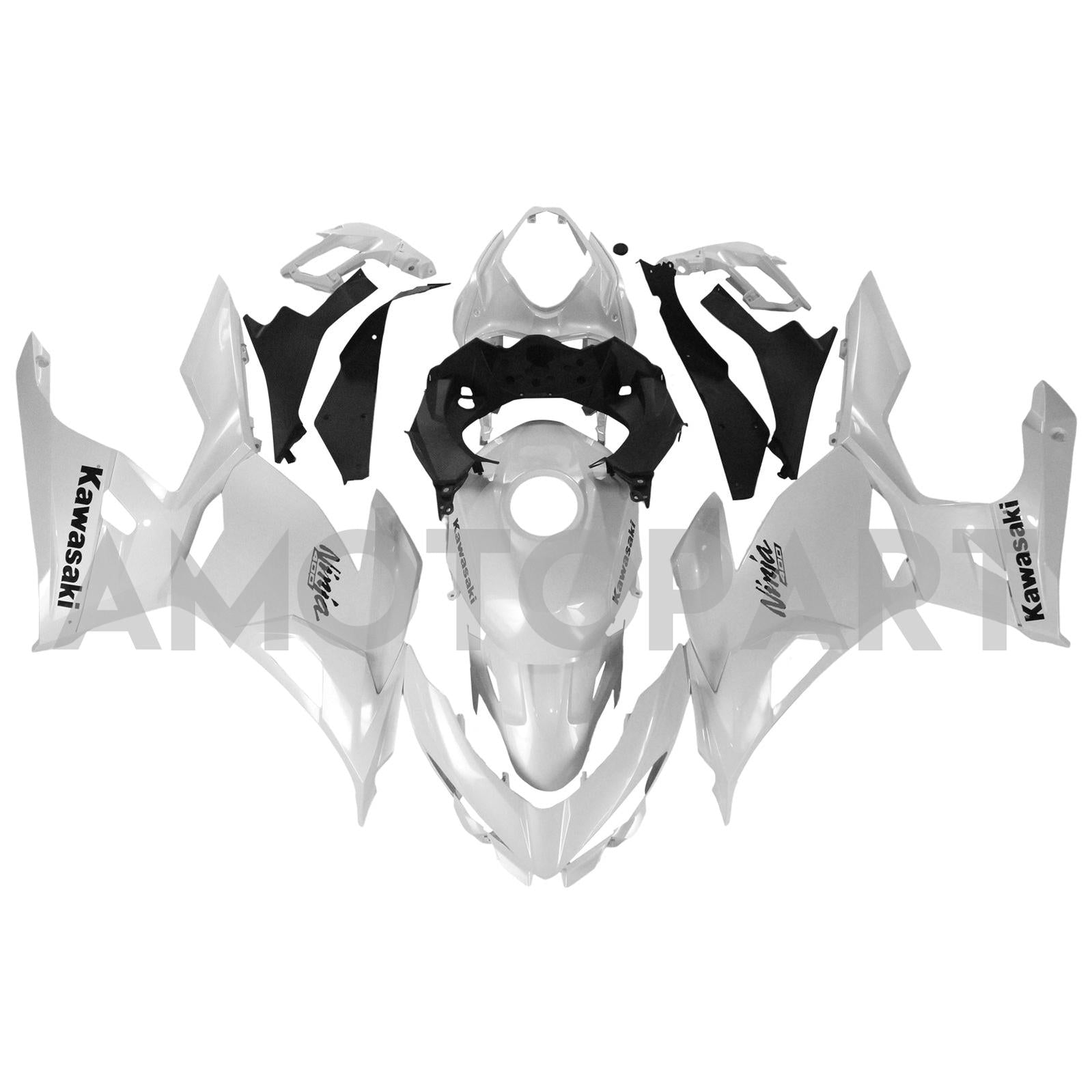 Amotopart  Kawasaki EX400/Ninja400 2018-2024 Pearl White Fairing Kit