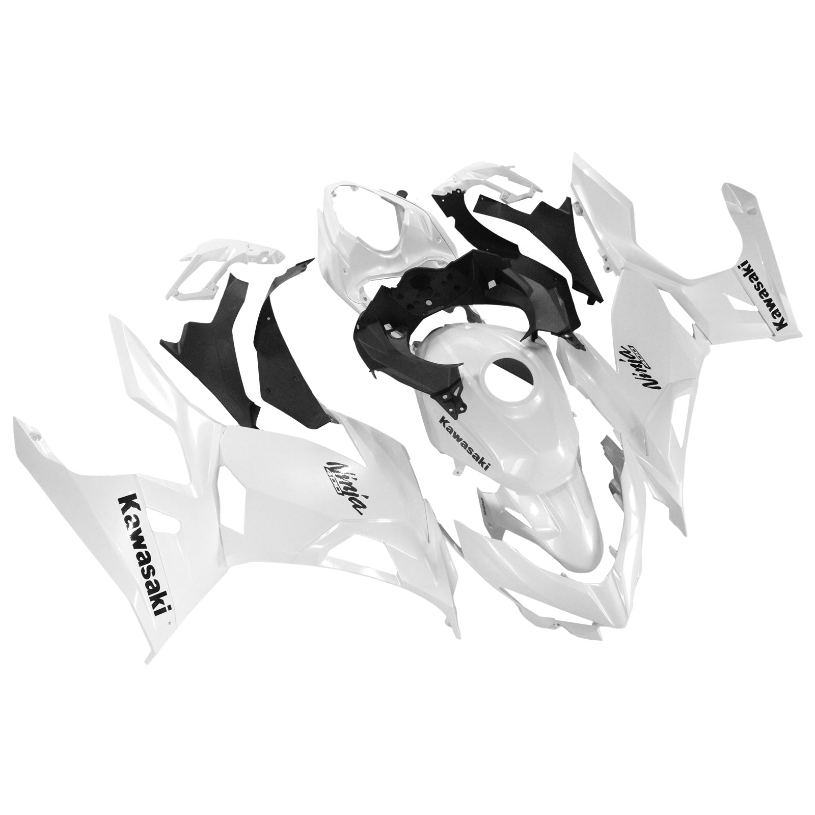 Amotopart  Kawasaki EX400/Ninja400 2018-2024 Pearl White Fairing Kit