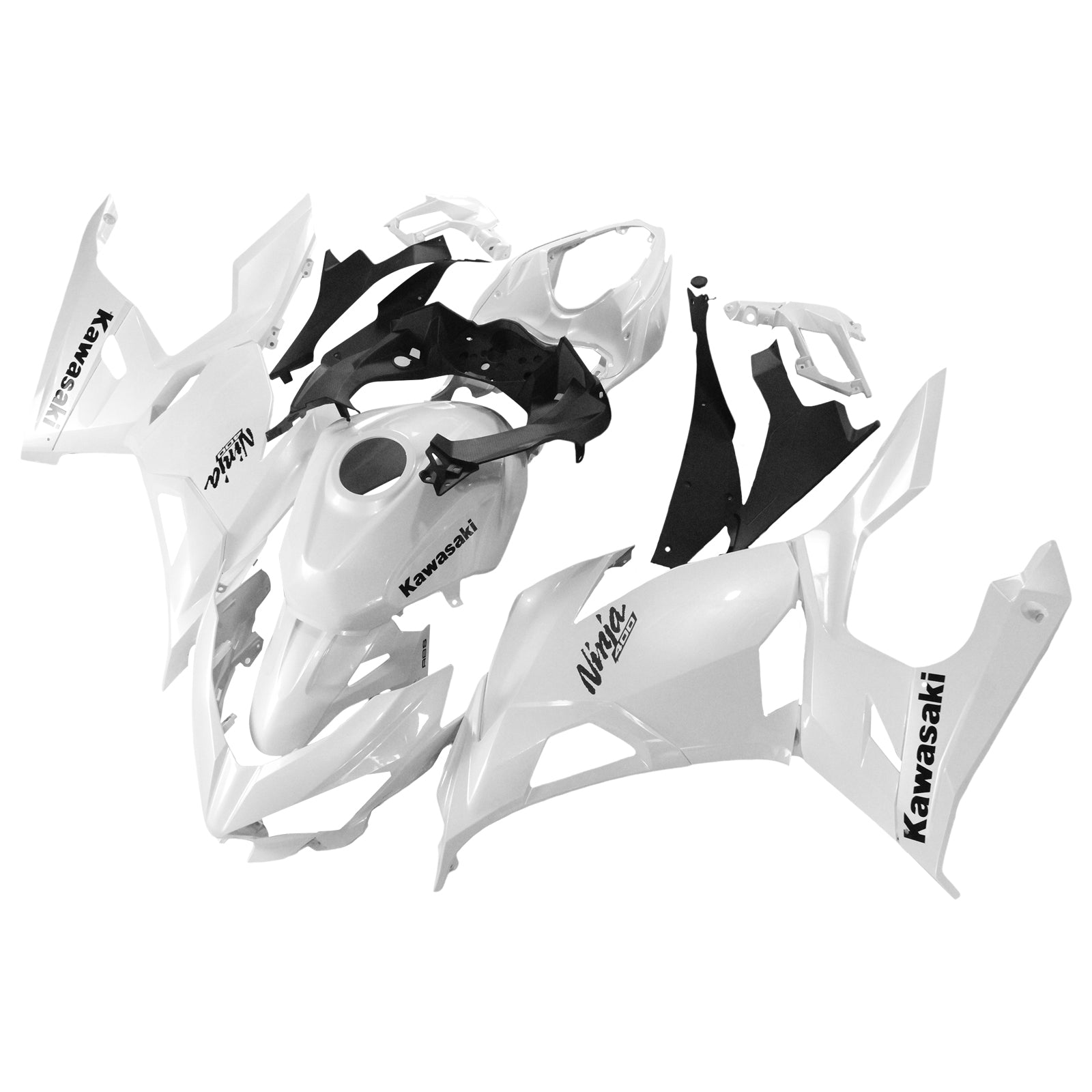 Amotopart  Kawasaki EX400/Ninja400 2018-2024 Pearl White Fairing Kit