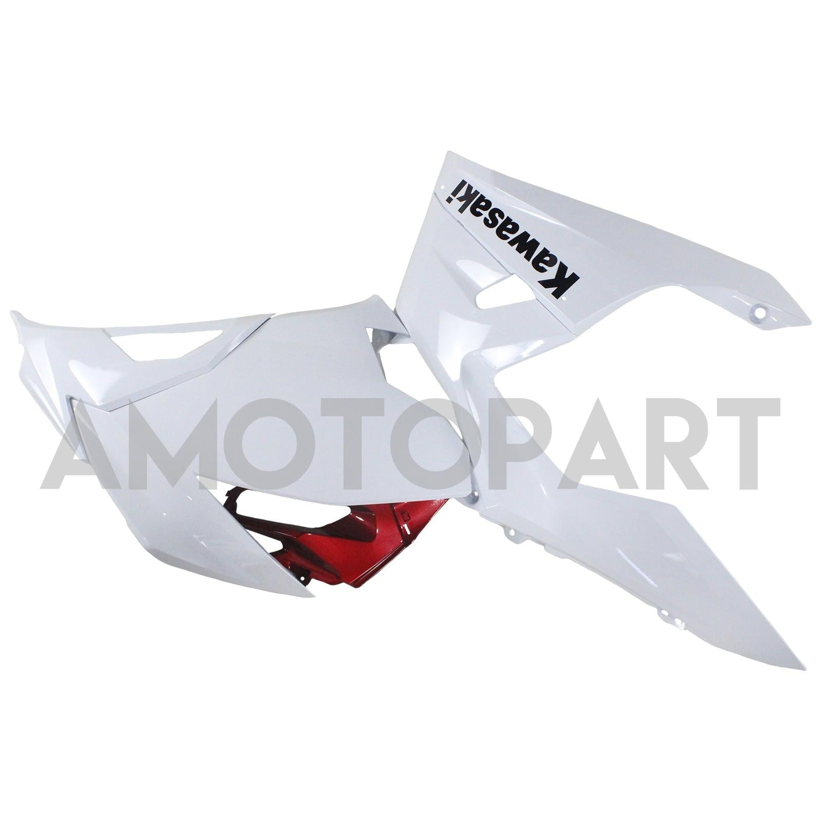 Amotopart Kawasaki Ex400/Ninja400 2018-2023 White Red Fairing Kit