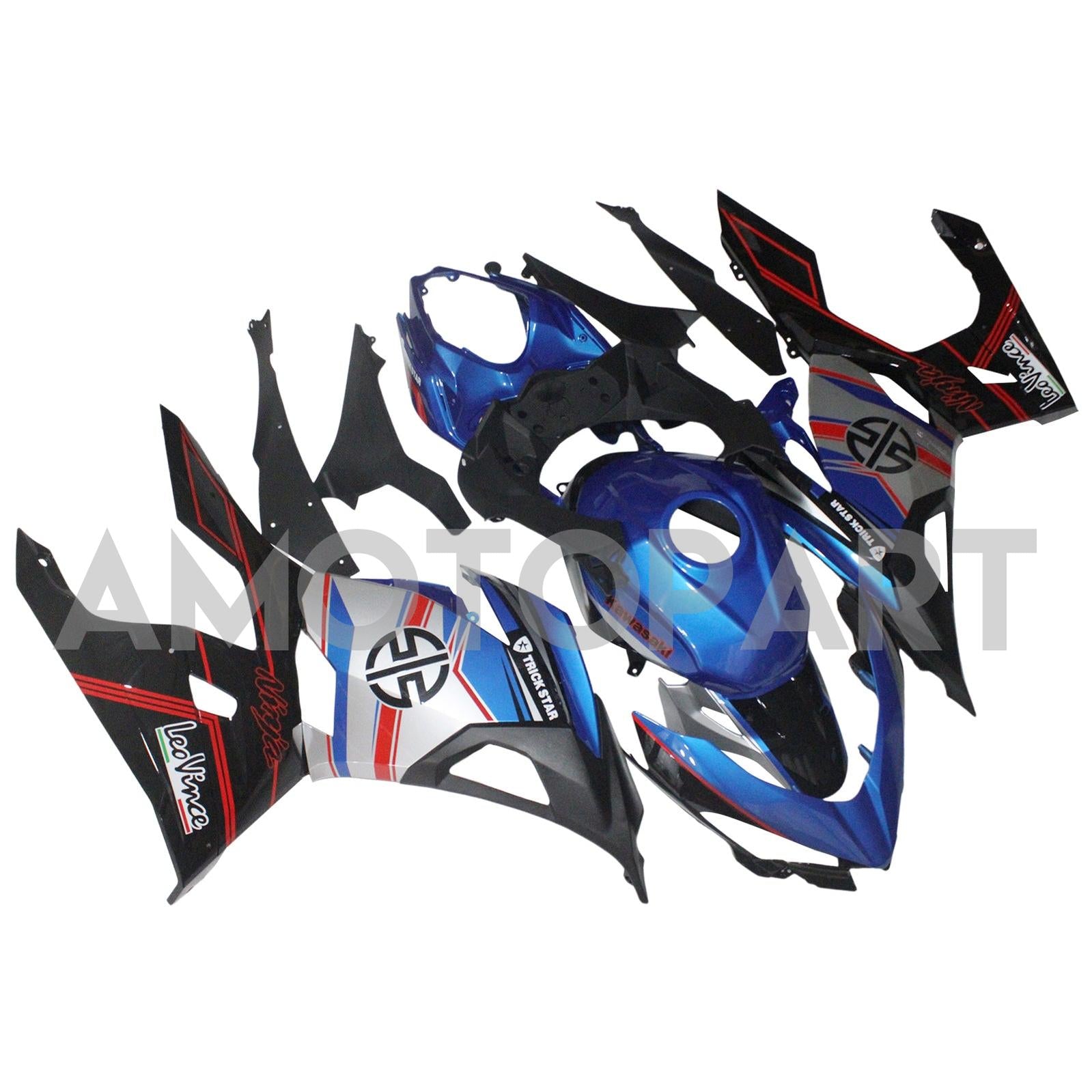 Amotopart Kawasaki 2018-2024 EX400/NINJA400 Färgstark fairing-kit
