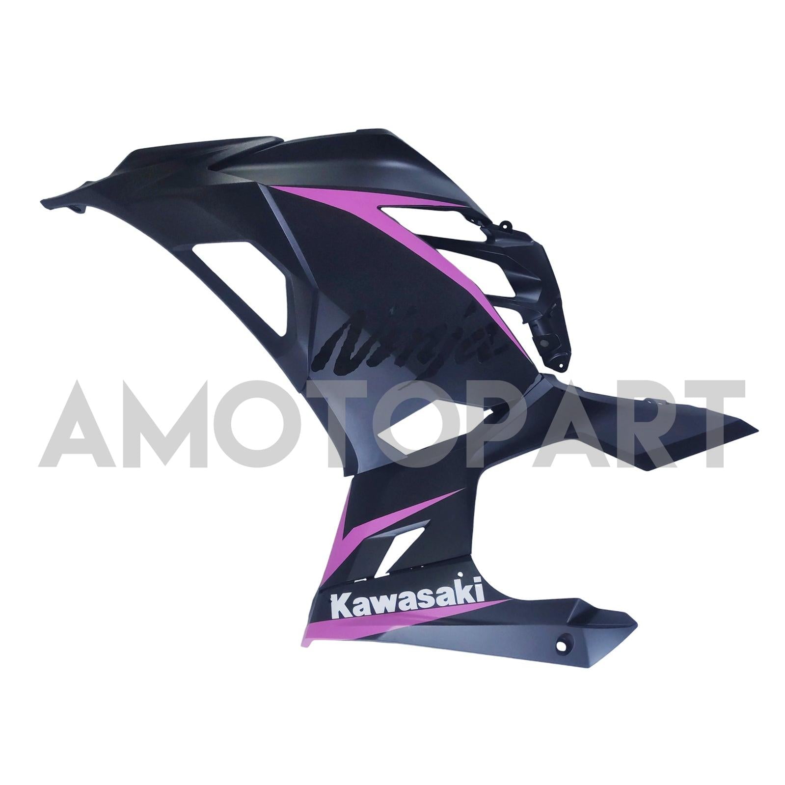 Amotopart Kawasaki 2018-2023 EX400/Ninja400 Pink Line Black Fairing Kit