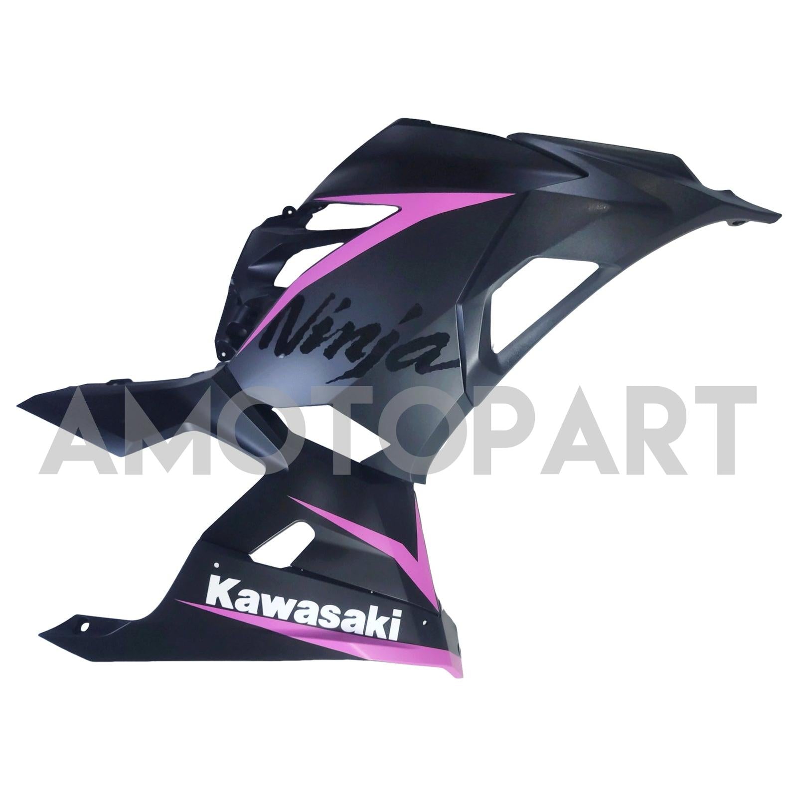 Amotopart Kawasaki 2018-2023 EX400/Ninja400 Pink Line Black Fairing Kit