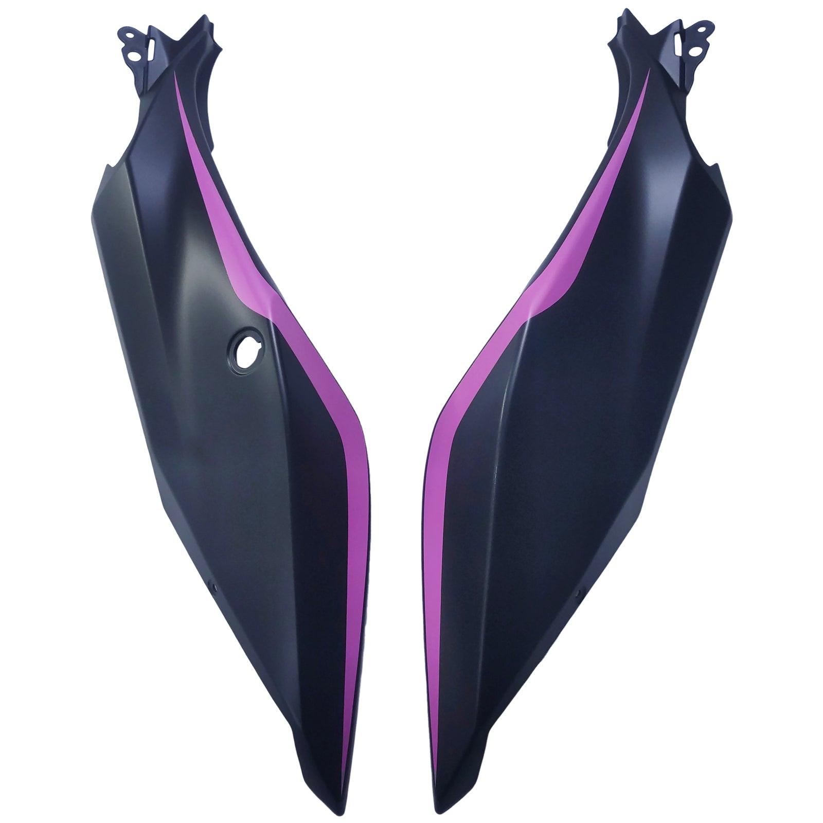 Amotopart Kawasaki 2018-2023 EX400/Ninja400 Kit de carénage noir de ligne rose