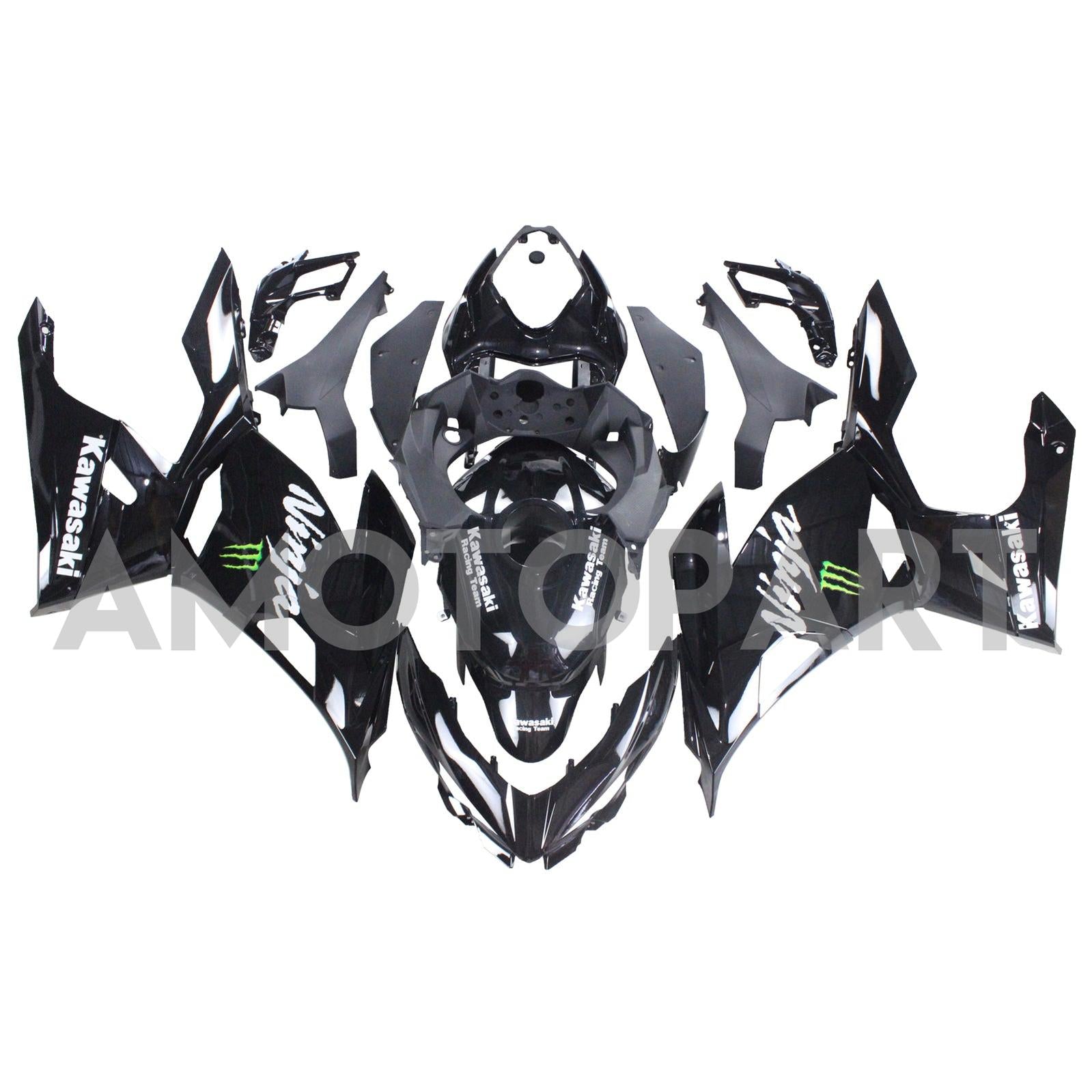 Amotopart Kawasaki 2018-2024 EX400/Ninja400 Gloss Black Fearing Kit