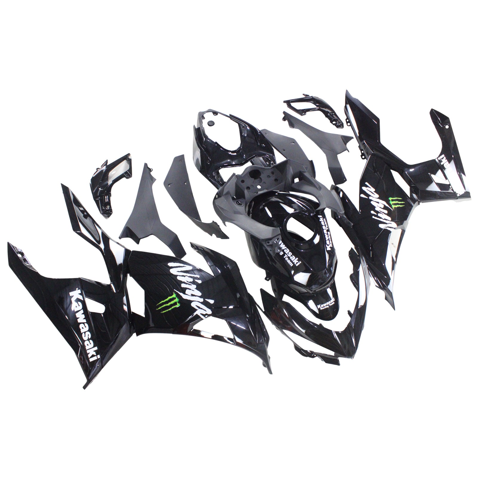 Amotopart Kawasaki 2018-2024 EX400/Ninja400 Gloss Black Fairing Kit