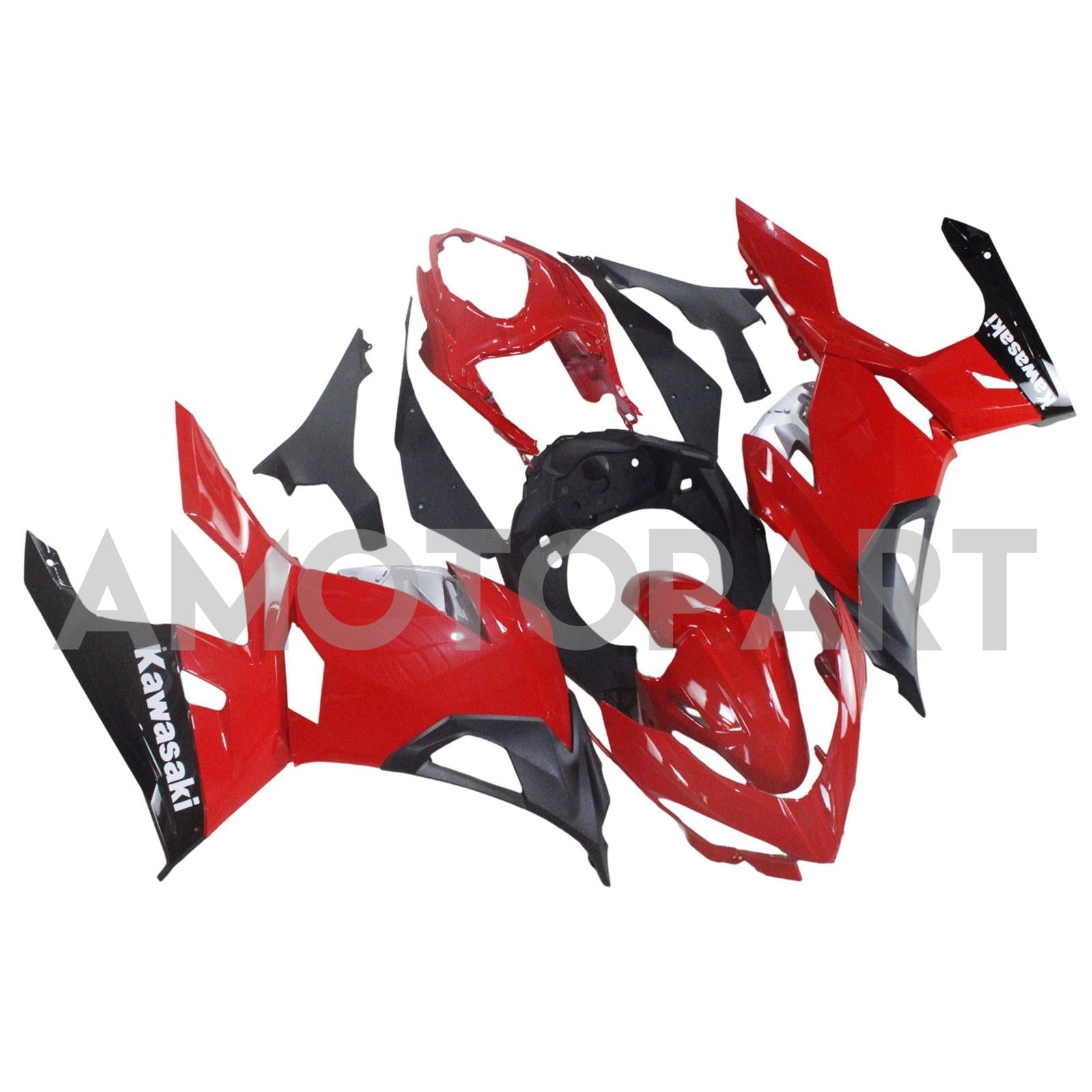 Amotopart Kawasaki 2018-2023 EX400/Ninja400 Red Black Fairing Kit
