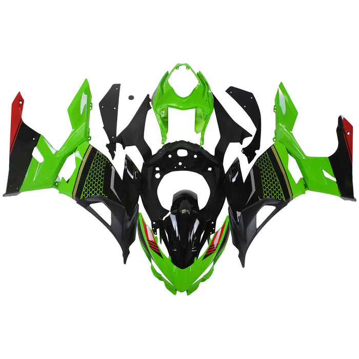 Amotopart Kawasaki 2018-2024 EX400/Ninja400 Green with Black Fairing Kit