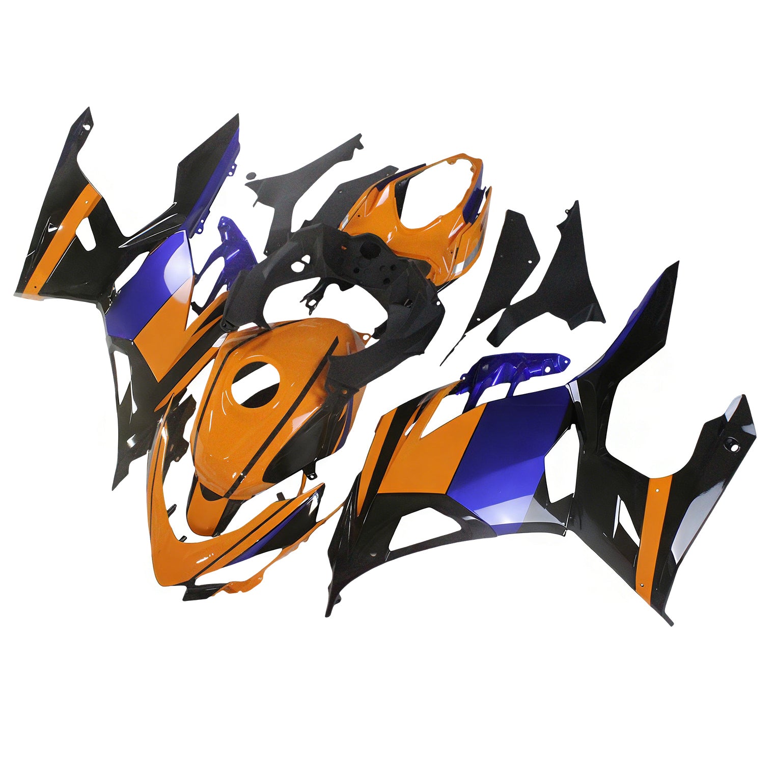 Amotopart 2018-2024 Kit carena Kawasaki EX400 Ninja400 arancione e blu
