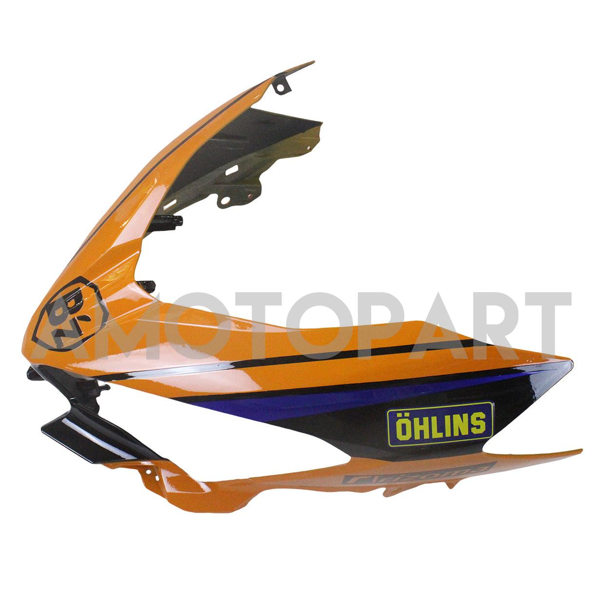 Amotopart 2018–2024 Kawasaki EX400 Ninja400 Orange&Blaues Verkleidungskit