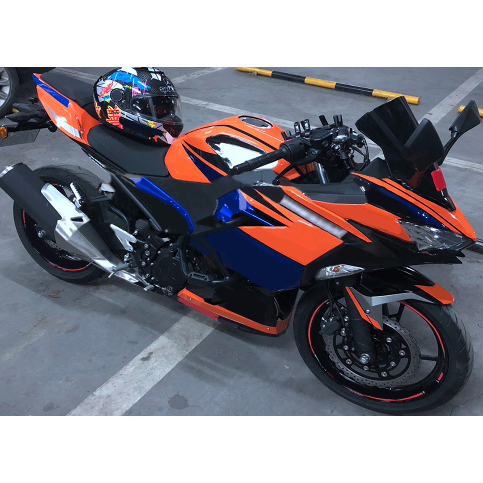 Amotopart 2018-2024 Kawasaki EX400 Ninja400 オレンジ&ブルー フェア