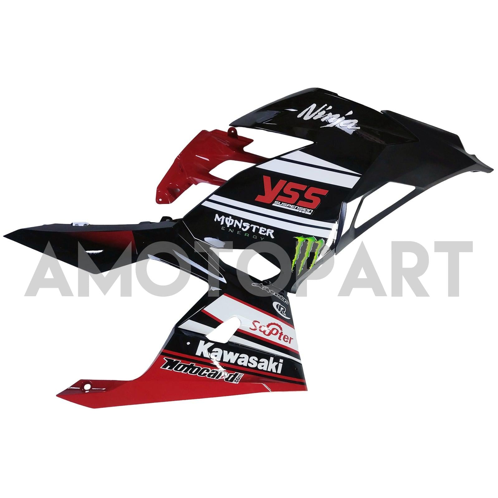 Amotopart 2018-2024 Kawasaki EX400 Ninja400 Red&Black Style2 Fairing Kit