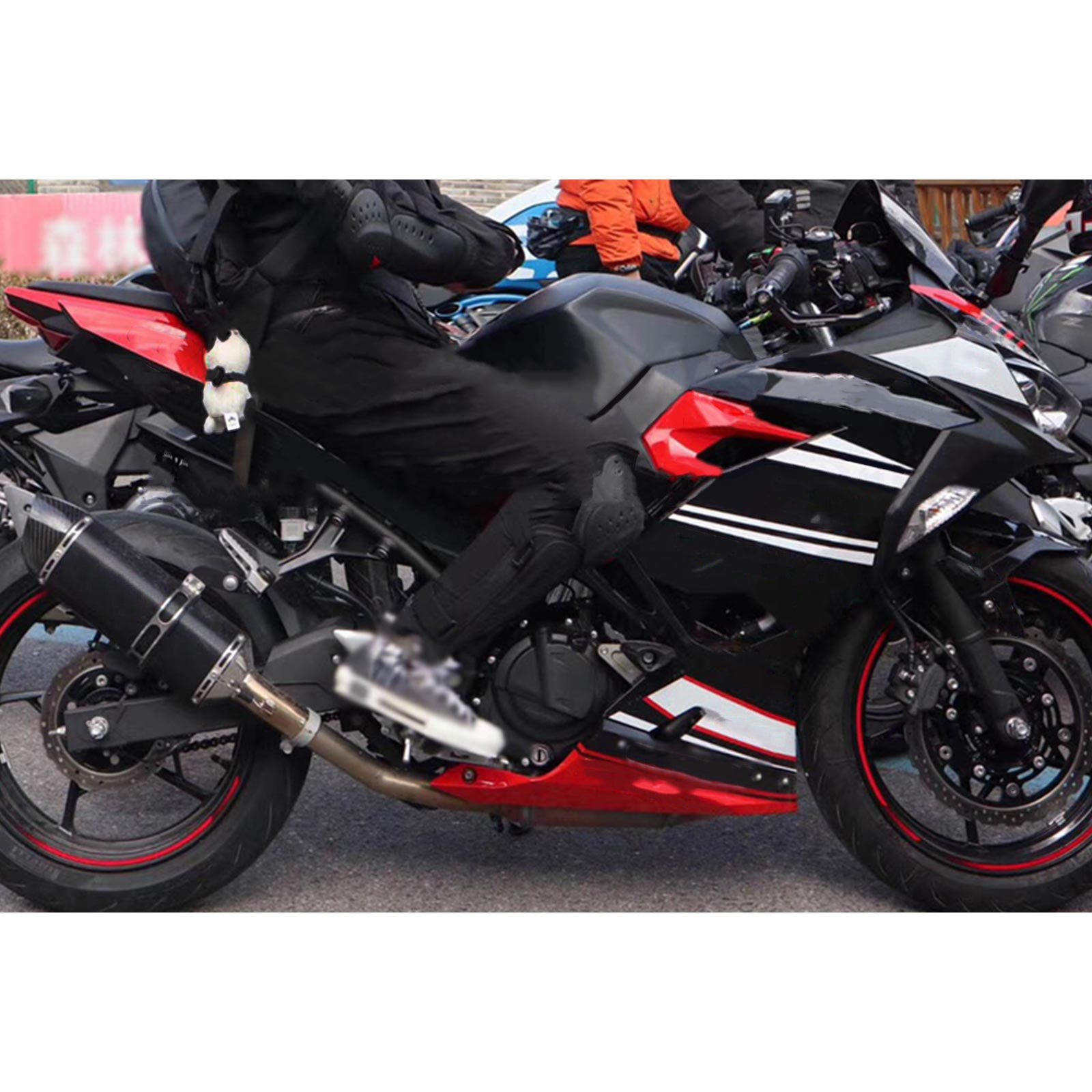 Amotopart 2018-2024 Kawasaki EX400 Ninja400 Red&Black Style2 Fairing Kit