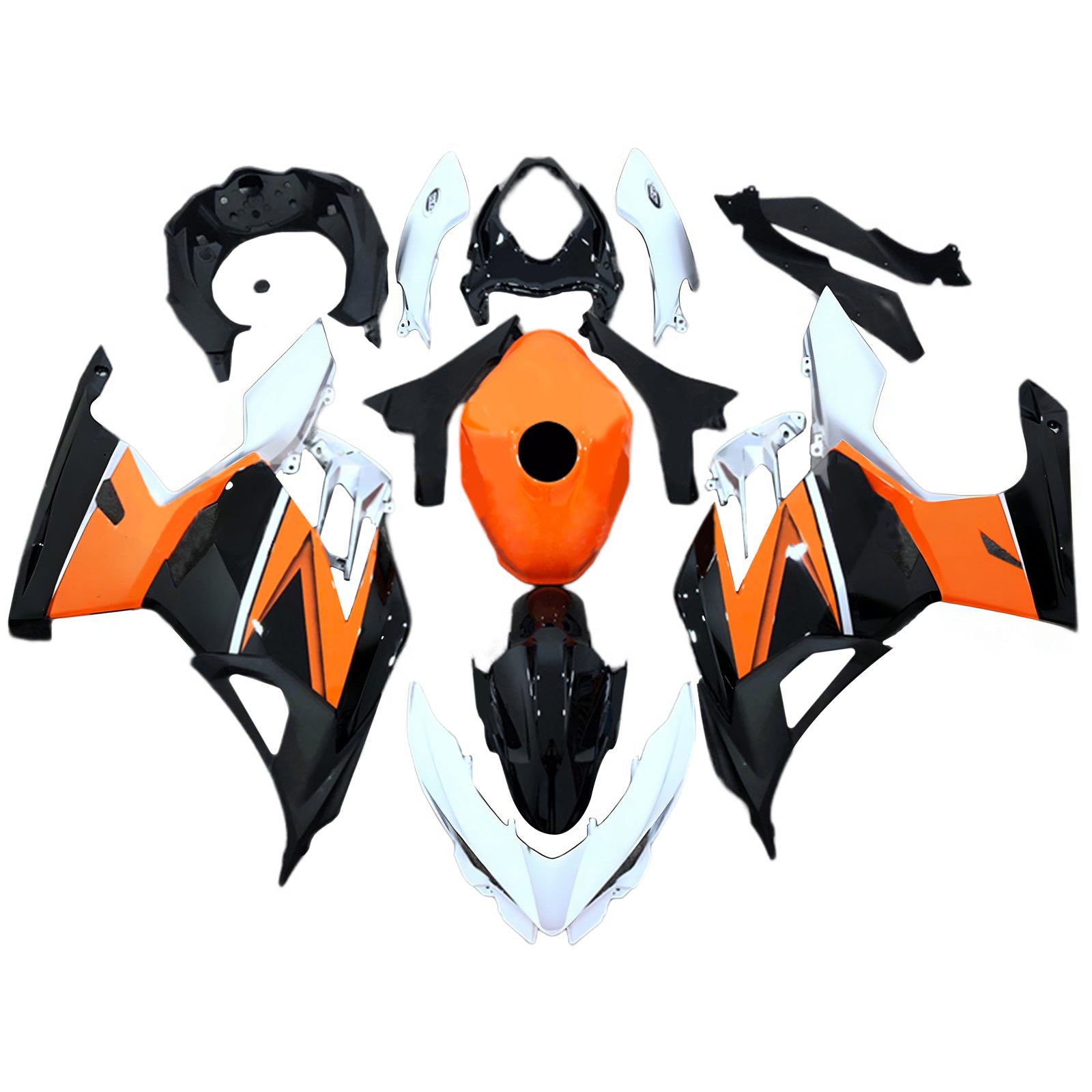 Amotopart 2018-2024 Kawasaki EX400 Ninja400 Orange & Black Fairing Kit
