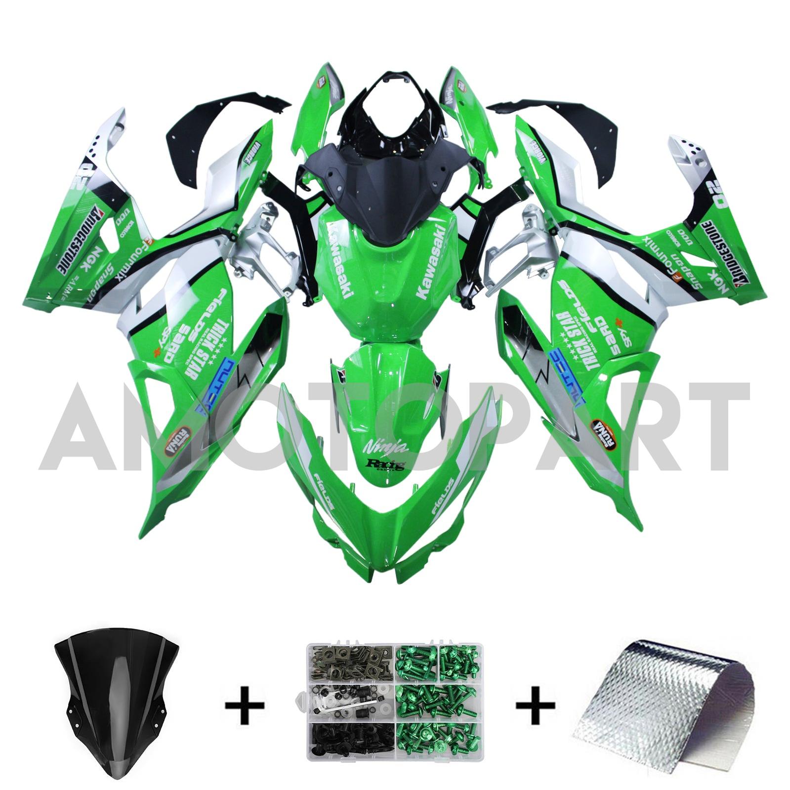 AMOTOPT 2018-2024 KAWASAKI EX400 NINJA400 KIT DE FAILIZAÇÃO VERDE