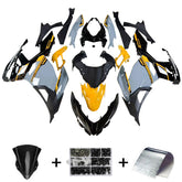 Amotopart 2018-2024 Kawasaki EX400 Ninja400 Grey&Yellow Fairing Kit