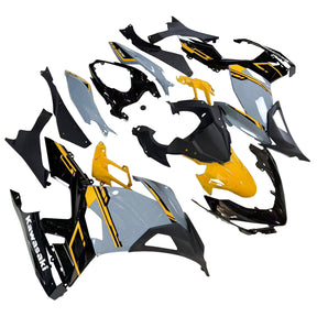 Amotopart 2018-2024 Kawasaki EX400 Ninja400 Grey&Yellow Fairing Kit