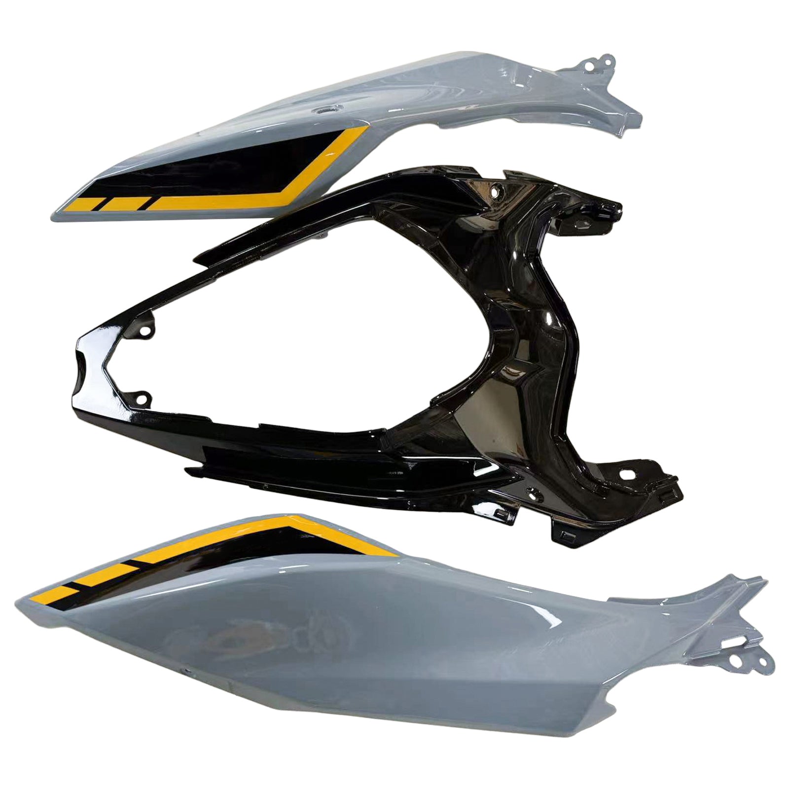 Amotopart 2018-2024 Kawasaki EX400 Ninja400 Grey&Yellow Fairing Kit