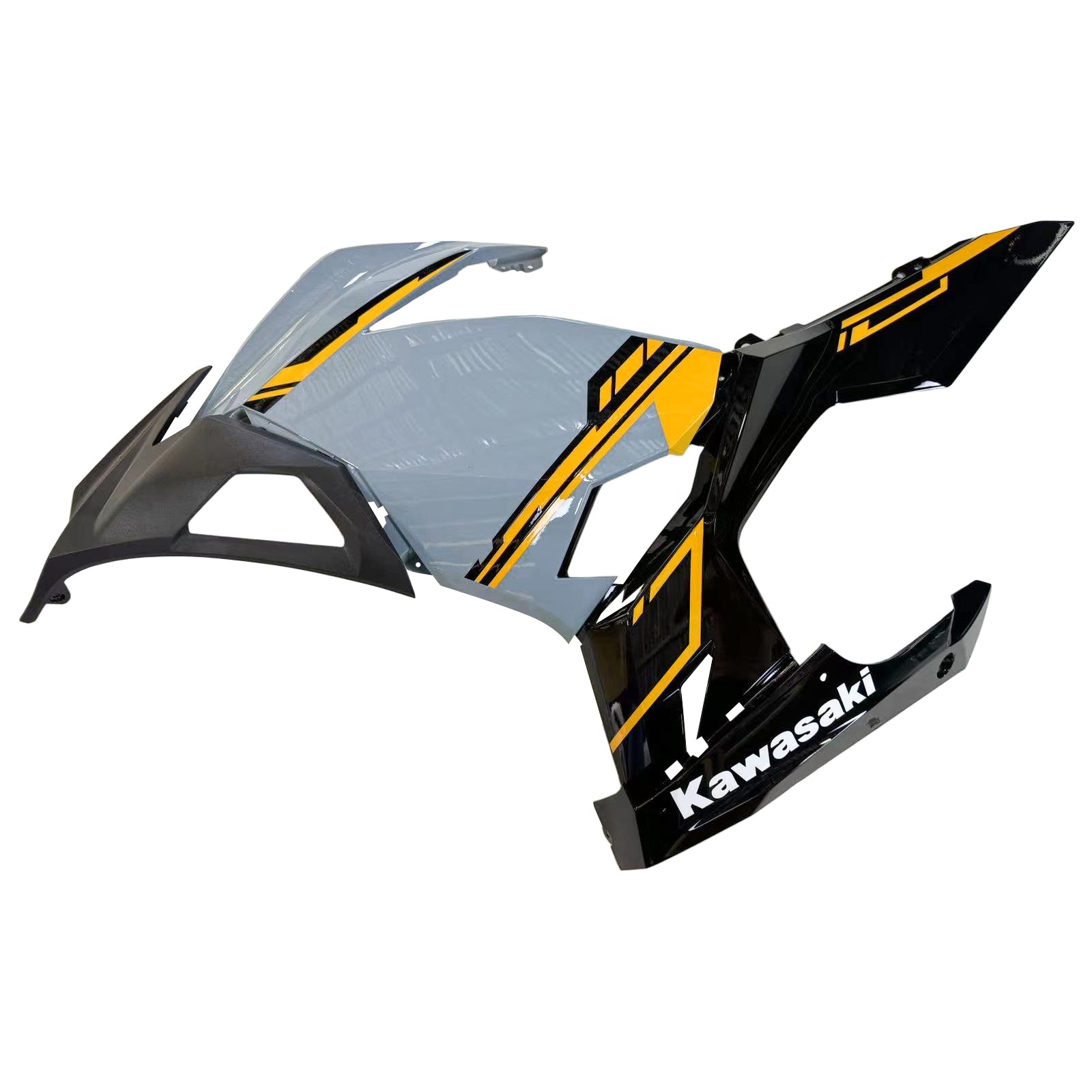 Amotopart 2018-2024 Kawasaki EX400 Ninja400 Grey&Yellow Fairing Kit