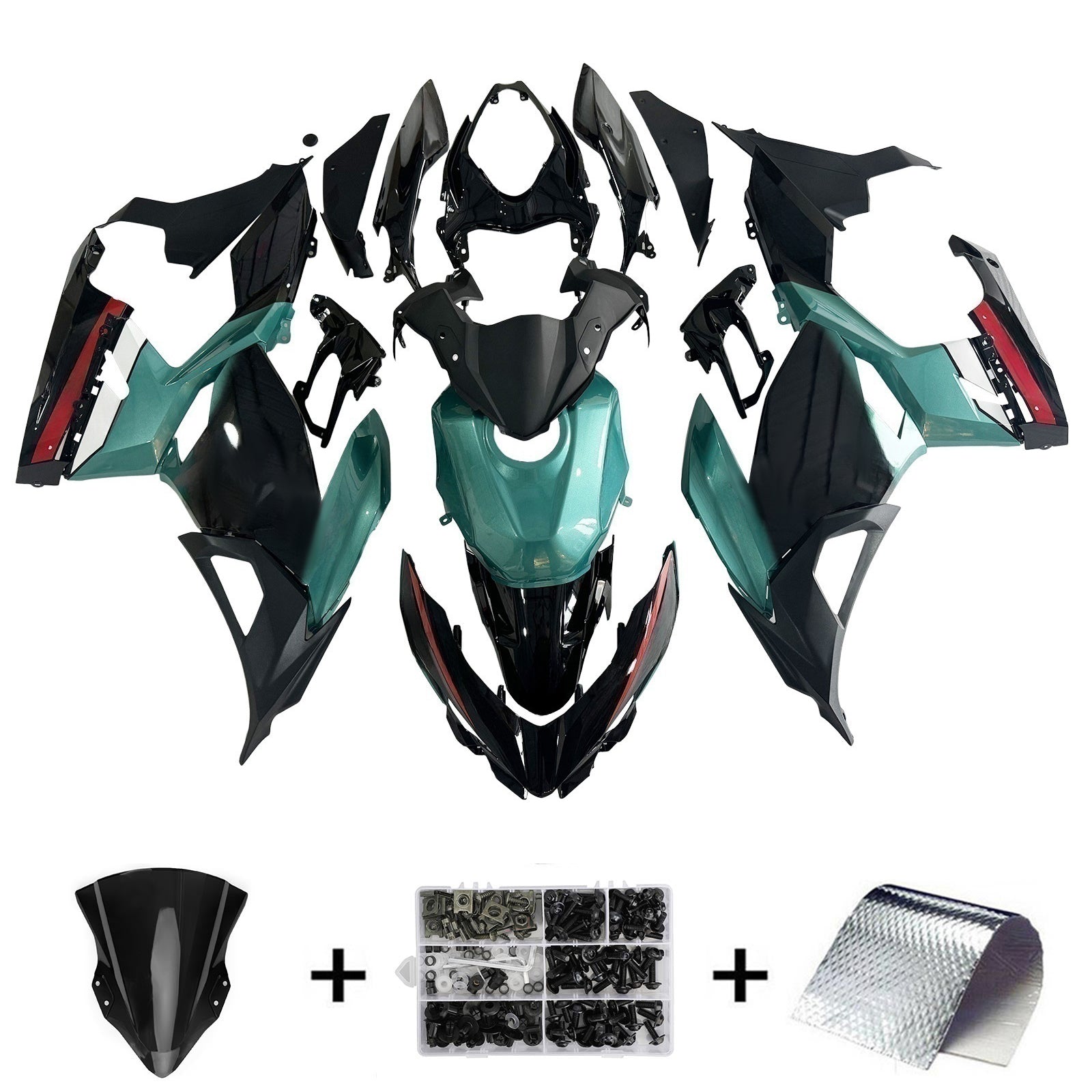 Amotopart 2018-2024 Kawasaki Ex400 Ninja400 Petronas Fairing Kit